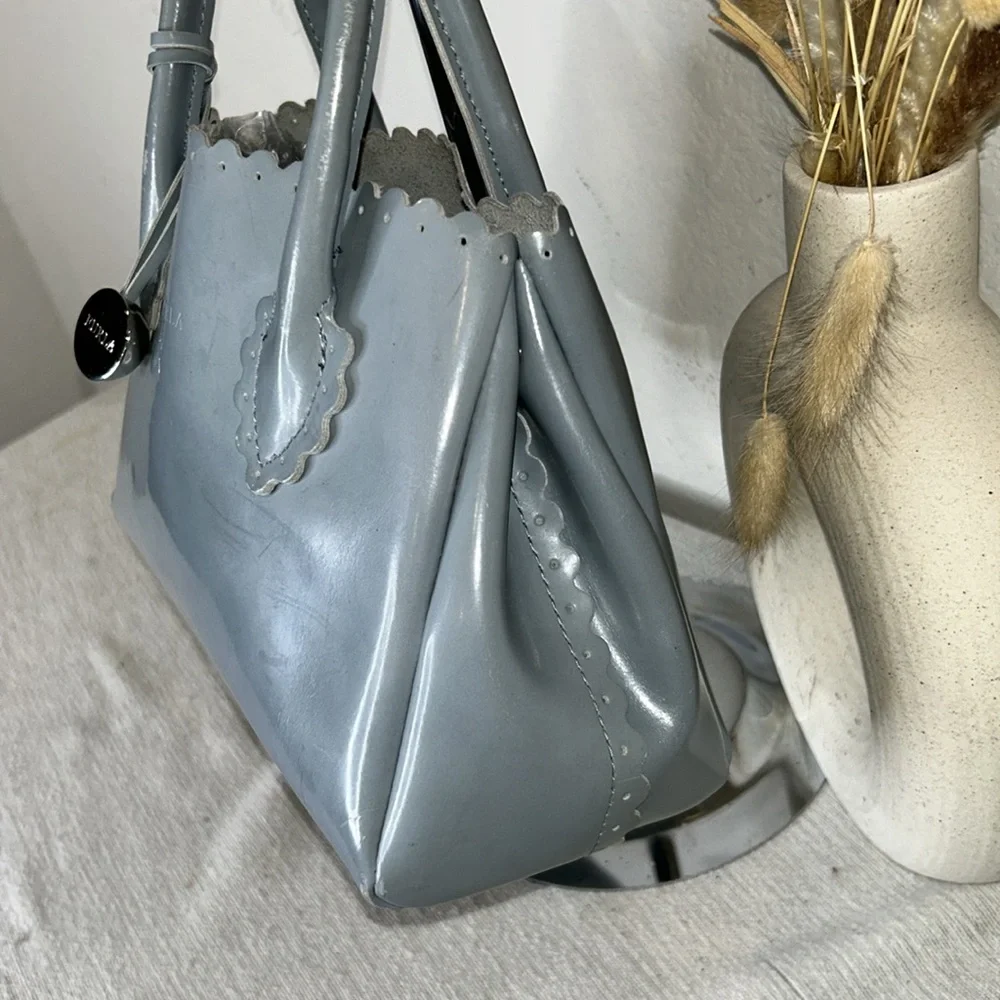 FURLA Top Handle Bag Leather with Silvertone Hardware